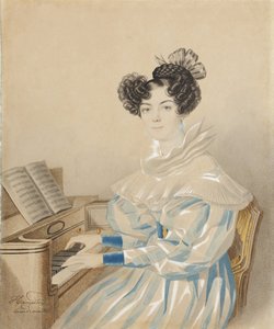 Muotokuva Tatjana Petrovna Lvovasta 1789-1848, os Poltoratskaja, 1820-luku. tekijältä Carl von Hampeln