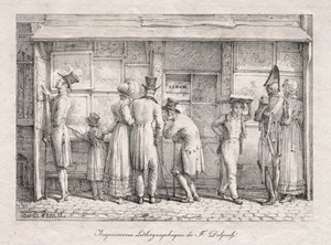 Delpech Lithographic Print Shop, n. 1818. tekijältä Carle Vernet