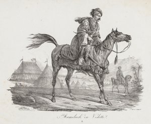 Suuri sarja hevosia: Mounted Mamelucke, n. 1818. tekijältä Carle Vernet