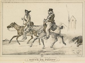 Arkielämän kohtauksia, teitä ja polkuja: Road to Poissy..., 1816. tekijältä Carle Vernet