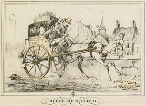 Arkielämän kohtauksia, teitä ja polkuja: Tie Saint-Cloudiin..., 1816. tekijältä Carle Vernet