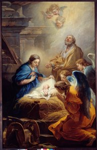 Carle van Loon (1705-1765) maalaus Enkelien palvonta 1751 Brest, Kuvataidemuseo tekijältä Carle van Loo