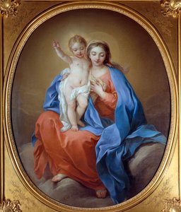Neitsyt ja Jeesus-lapsi. Öljy kankaalle. Carle Van Loon maalaus (1705-1765) tekijältä Carle van Loo