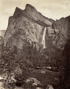 Bridal Veil Fall, 940 jalkaa, Yosemite, n. 1872, painettu n. 1876.