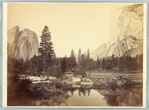 Down the Valley, El Capitan ja Cathedral Rocks tekijältä Carleton E. Watkins