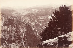 Kevät ja Nevada Falls Glacier Pointista tekijältä Carleton E. Watkins