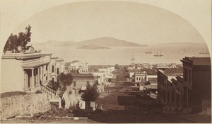 Alcatrazin saari ja San Franciscon lahti, pohjoiseen katsottuna, 1880-luku (kuva) (kuva) tekijältä Carleton Emmons Watkins