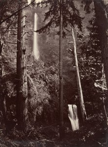 Multnomah Falls, Oregon, 1867, painettu myöhemmin. tekijältä Carleton Emmons Watkins