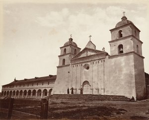 Old Mission Church, Santa Barbara, 1876, painettu n. 1876.