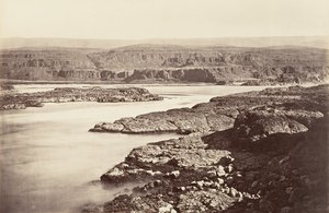 Passage of the Dalles, Oregon, 1867, painettu n. 1876. tekijältä Carleton Emmons Watkins