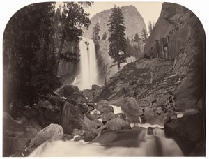 Piwyac, Kevät Fall, 300 jalkaa, Yosemite, 1861. tekijältä Carleton Emmons Watkins