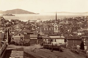 San Francisco, Kalifornia ja Powell Street, 1864, painettu n. 1876.