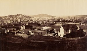 [Kaupungin julkisivu Rincon Hilliltä vuonna 1860] tekijältä Carleton Watkins