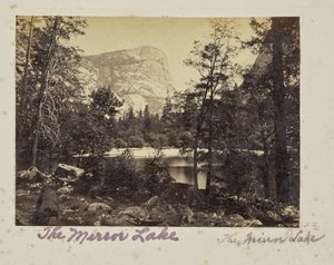 The Lake, Yosemiten laakso, Mariposa County, CAL. (nro 1028) tekijältä Carleton Watkins