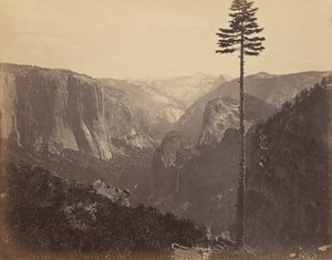 Yosemiten laakso parhaasta yleisnäkymästä katsottuna tekijältä Carleton Watkins