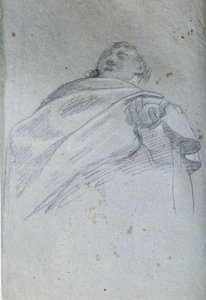 Miesten rintakuva Musteella ja pesulla piirustus Carlo Bononi (1569-1632) 1600-luvun Pariisi. Louvren taidemuseo