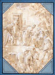 Carlo Bononin (1569-1632) vierailupiirustus su. 0,22 x 0,15 m Pariisi.