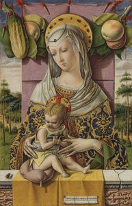 Madonna ja lapsi, noin 1480 (tempera ja kulta puulle). tekijältä Carlo Crivelli
