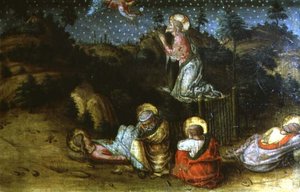 Agony in the Garden, vasen predella-paneeli San Silvestro polyptychistä tekijältä Carlo Crivelli