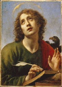 Pyhä apostoli Johannes (Apostoli Johannes). Carlo Dolcin (1616-1686) maalaus öljy kankaalle