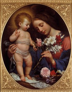 Neitsyt liljan kanssa Carlo Dolcin (1616-1686) maalaus 1642 su. 0,79x0,65 m Montpellier, Musee Fabre