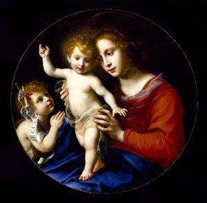 Neitsyt ja lapsi sekä Johannes Kastajan lapsi tekijältä Carlo Dolci