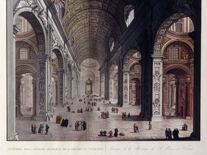 Vatikaanin San Pietron suuren basilikan sisätilat, tekijältä Carlo Gilio