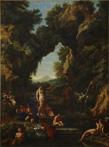 Maisema Dianan ja Actaeonin kanssa, n. 1657 (öljy kankaalle) tekijältä Carlo Maratta or Maratti