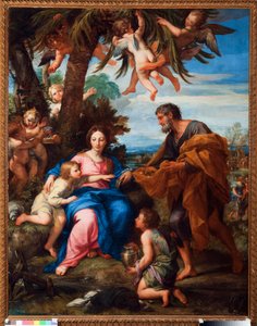 Lepo Egyptiin lennon aikana Carlo Marattin maalaus (1625-1713)