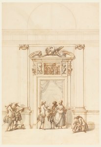 Suunnittelu North Portalille, Grand Gallerylle, Villa Albanille, Rooma, Italia tekijältä Carlo Marchionni