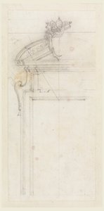 Piirustus, ovikotelon malli, 1725-50 tekijältä Carlo Marchionni