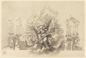 Piirustus, seremoniakoristeen luonnos, n. 1760. tekijältä Carlo Marchionni