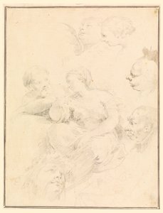 Piirustus, hahmoluonnoksia, 1775 tekijältä Carlo Marchionni