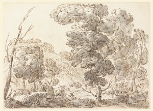Piirros, Tie vuoristoisessa maassa, 1770-1786 tekijältä Carlo Marchionni
