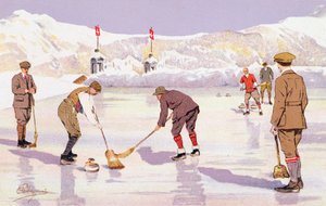 Curling Rink (väri litho) tekijältä Carlo Pellegrini