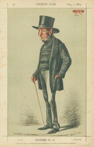Somersetin herttua, ylpeä ja vilpitön mutta liberaali ja oikeudenmukainen, hän kieltäytyi palvelemasta tämän vaatimattomimman pääministerin alla, 7. elokuuta 1869, Vanity Fair -sarjakuva tekijältä Carlo Pellegrini