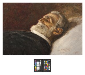 Muotokuva Giuseppe Verdistä kuolinvuoteella tekijältä Carlo Stragliati