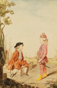 Kaksi nuorta de Neuvillen veljestä laiturilla, 1767 tekijältä Carmontelle