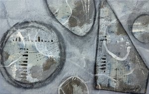 Teksturoidut harmaat muodot tekijältä Carolina Gårdheim