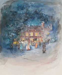 Ja kelloa soitettiin ja vaunuista puhuttiin, 2010 (pastelli & wc paperilla)