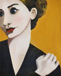 Elegantti nainen, punaiset huulet