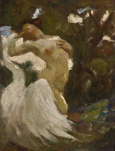 Leda ja joutsen (öljy kankaalle)
