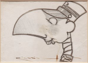 Sotilas (musta muste ja hiili paperille)