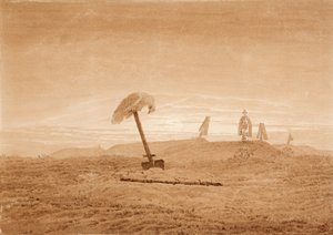 Maisema hautoineen, c. 1835-1837 tekijältä Caspar David Friedrich