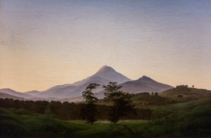 Böömiläinen maisema, noin 1808 (Öljy kankaalle) tekijältä Caspar David Friedrich