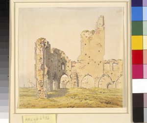 Eldenan luostari, lähellä Greifswaldia Ruotsin Pommerilla tekijältä Caspar David Friedrich
