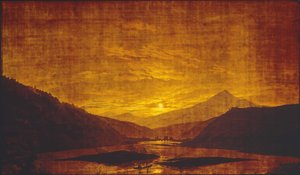 Flusslandschaft bei Nacht tekijältä Caspar David Friedrich