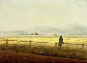 Vuoristomaisema ja hahmo (Schmiedebergin harju) tekijältä Caspar David Friedrich