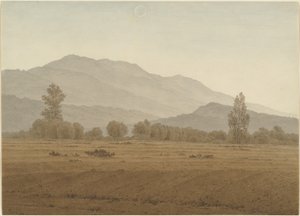 Uusikuu Riesengebirge-vuorten yläpuolella tekijältä Caspar David Friedrich