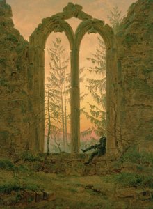 Oybinin luostarin rauniot (Unelmoija) 1835-40 (öljy kankaalle) tekijältä Caspar David Friedrich